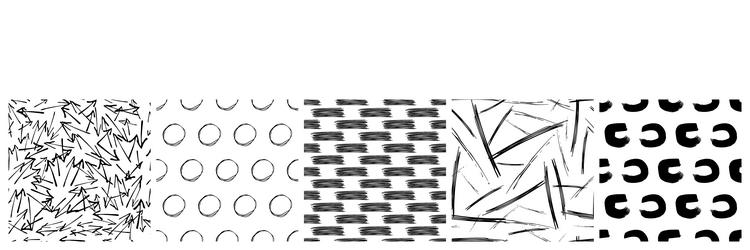 set of seamless patterns with scribble smears vector image