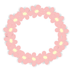 Abstract circle frame with an image of flowers vector