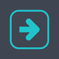 arrow sign in a square icon web button is created vector image