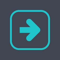 Arrow sign in a square icon web button is created vector