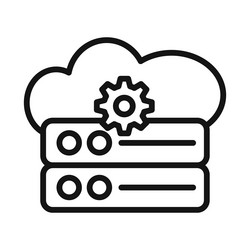 cloud data settings icon mark in filled style vector image