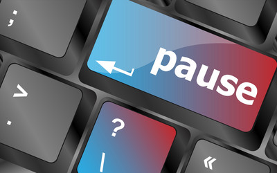 computer keyboard with pause key - business vector image