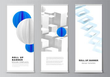 Layout roll up mockup design templates vector