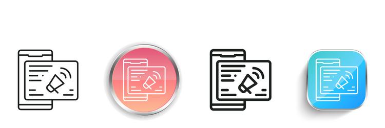 marketing icon thin linear regular and button vector image
