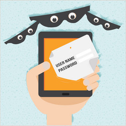password security and hacker vector image