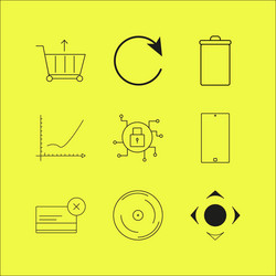 web linear icon set simple outline icons vector image
