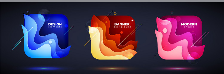 Abstract Liquid Shapes - Gradient Set vector image