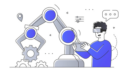 automation of production linear vector image