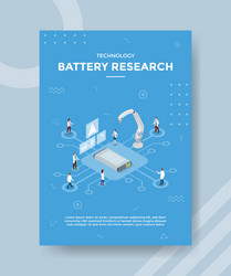 Battery research technology concept for template vector