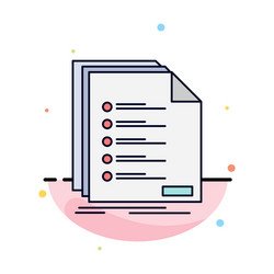 check filing list listing registration flat color vector image