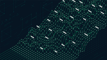 Growth data visualization on a relief grid vector