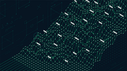 growth data visualization on a relief grid vector