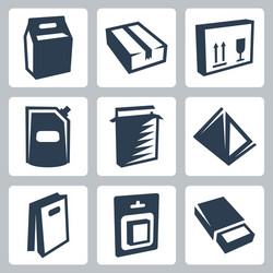 Isolated package icons set 2 vector