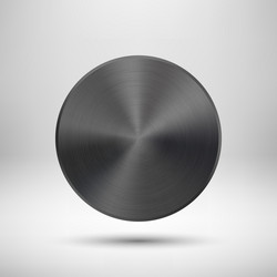 Metal Circle Button with Reflective Texture vector image