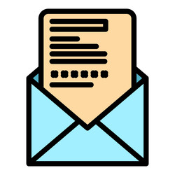 open envelope password icon color outline vector image