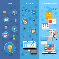 programming banners set vector image