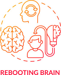 Rebooting brain concept icon vector