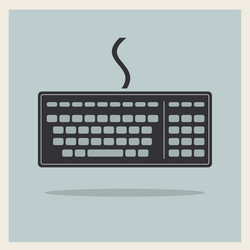 Retro Computer Keyboard Icon vector image