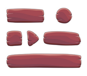 set of cartoon buttons with different shapes vector image