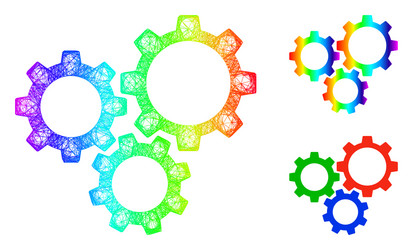 spectral net gradient gear box icon vector image