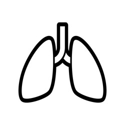 thin line lungs icon on white background vector image