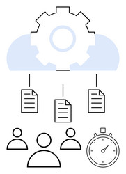 cloud-based workflow with document sharing team vector image