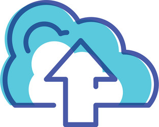 cloud computing with arrow icon vector image