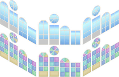 collection of windows in isometric view vector image