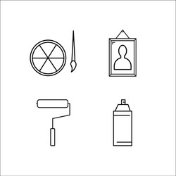 design and studio simple linear icon setsimple vector image
