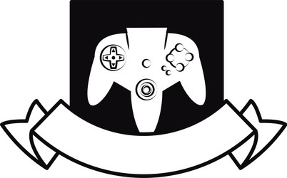 Retro console gamepad emblem vector