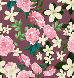Romantic Floral Seamless Pattern Vector Image