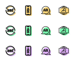 set line augmented reality ar 360 degree view vector image
