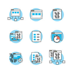 Set webside code programmer technology vector