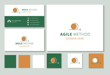 Agile method logo design with editable slogan vector