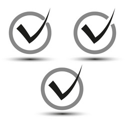 check marks circles icons simple design vector image