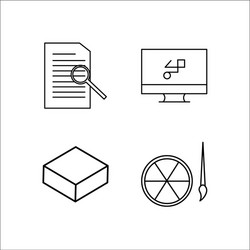 design and studio simple linear icon setsimple vector image