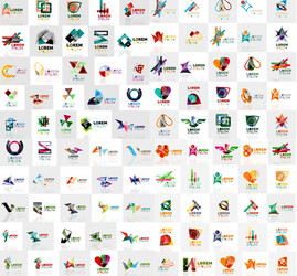 mega collection of geometrical abstract logo Vector Image
