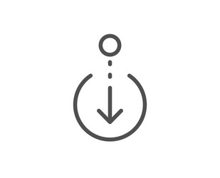scroll down arrow line icon scrolling screen sign vector image