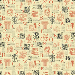 seamless pattern with ornate initial letters vector image
