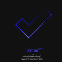 tick flat modern web button and space for your vector image