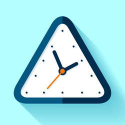 triangle clock icon in flat style timer vector image