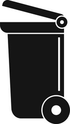 wheel garbage container icon simple style vector image