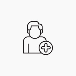 add a new userline in thin line black color flat vector image