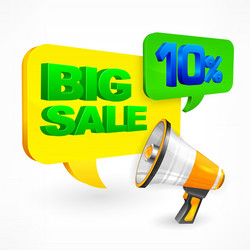 big sale inscription megaphone vector