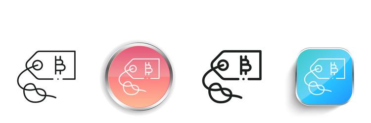 bitcoin icon thin linear regular and button style vector image