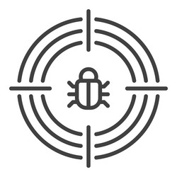 computer bug in target internet security thin vector image