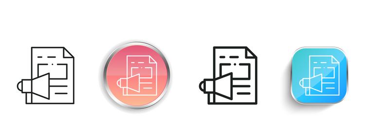 marketing icon thin linear regular and button vector image