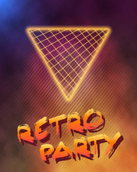 neon style triangle techno background outer space vector image