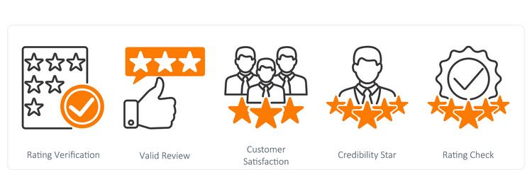 a set of 5 survey and rating icons vector image