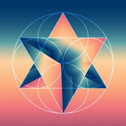 abstract isometric prism with the reflection vector image